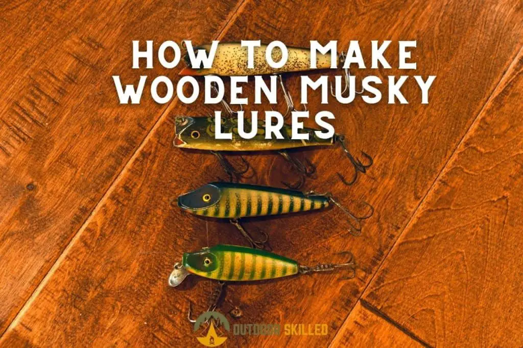 an image of wooden lures on top of each other to illustrate how to make wooden musky lures at home easily