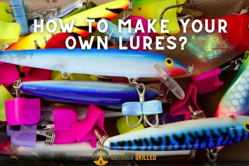 an image of different colored lures to illustrate how to make your own oversized musky lures
