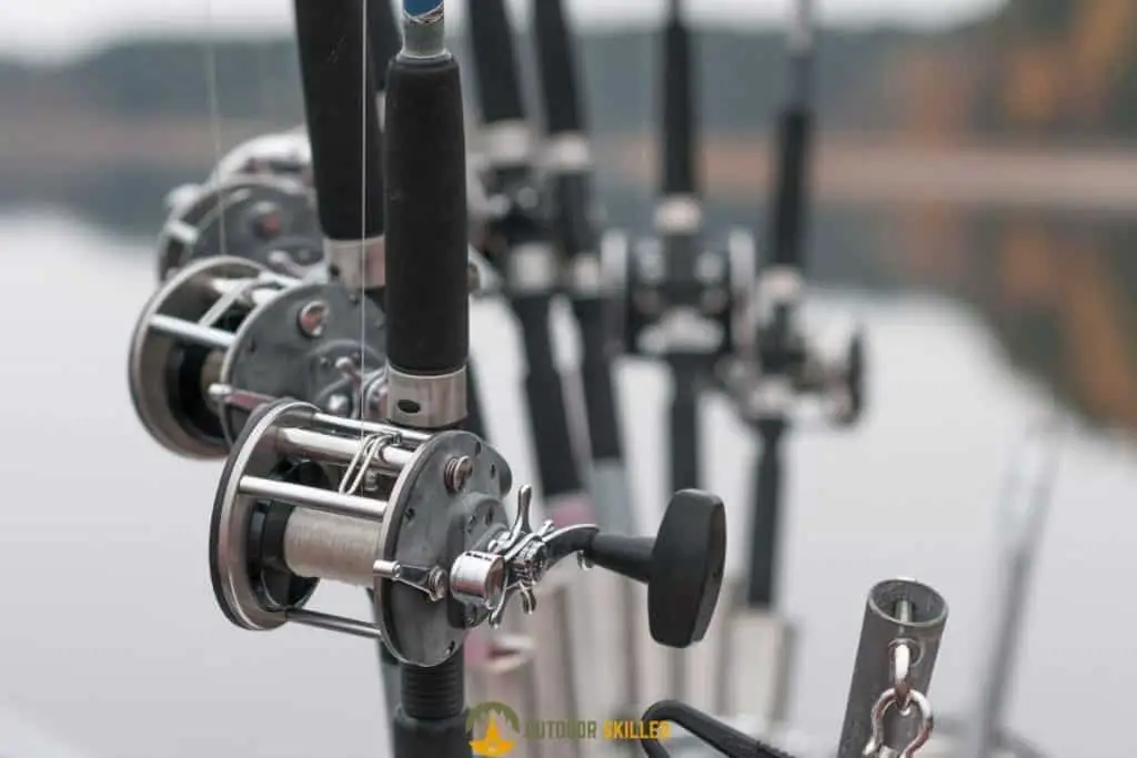 a collection of spinning reels