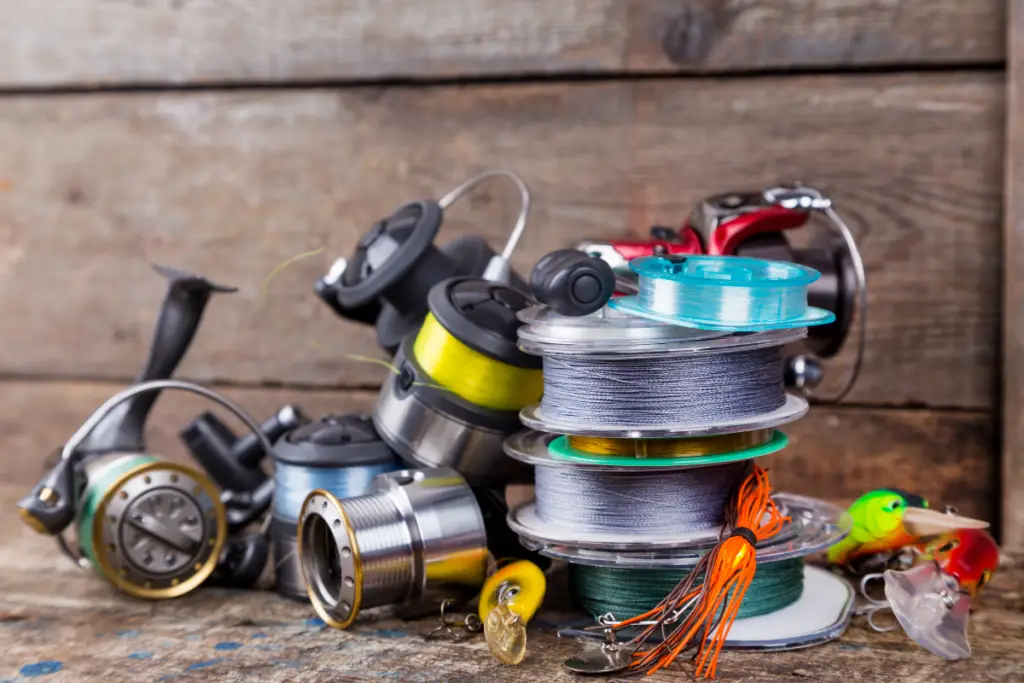 a photo of several line spools to show what fishing line has the least memory