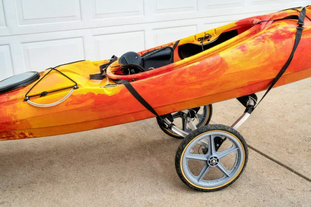 a photo of a kayak cart to show are scupper carts bad for kayaks