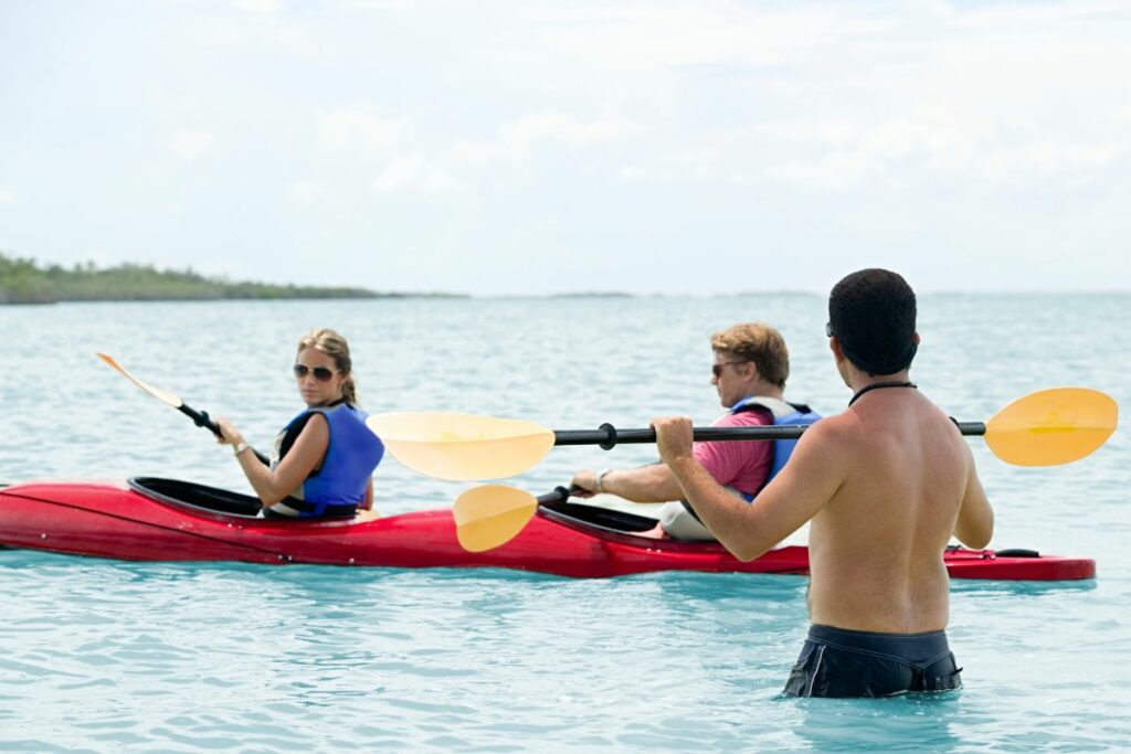 a photo of two kayakers to answer is kayaking safe for beginners