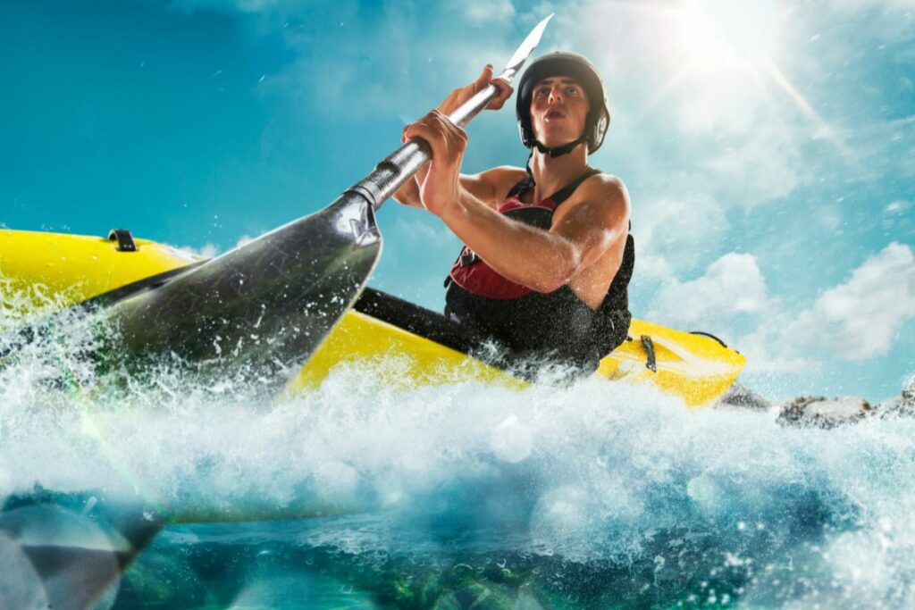 a photo of a fit kayaker to answer is kayaking good for weight loss