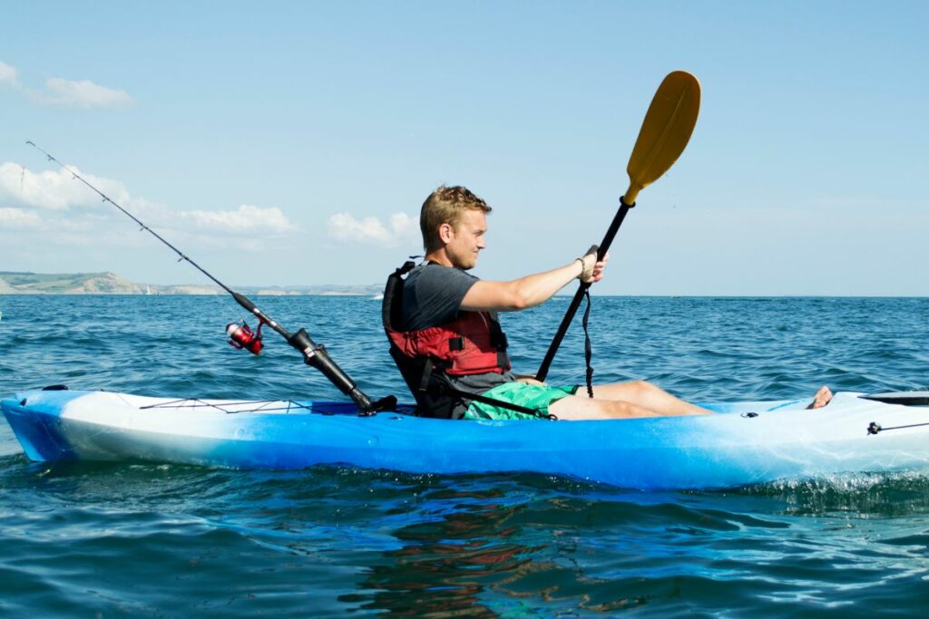 a photo of a fishing kayak to show can a fishing kayak be used in the ocean